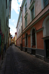 Charming Cobblestone Street in Old Town Tallinn, Eston