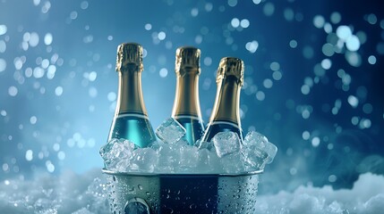 champagne bottle and glass