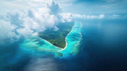 Landscape Drone View of Maldives
