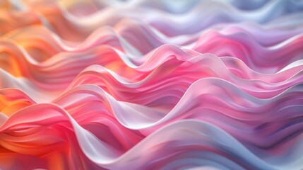 Obraz premium An artistic representation of soft, flowing waves in soothing pink hues, creating an abstract visual experience that evokes emotion, serenity, and fluidity in design.