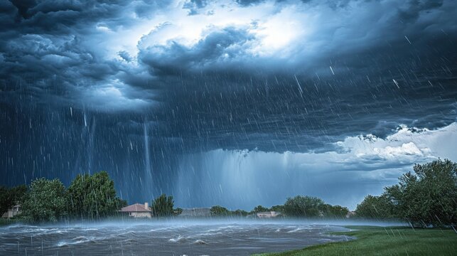 Severe thunderstorm with hail and heavy rain