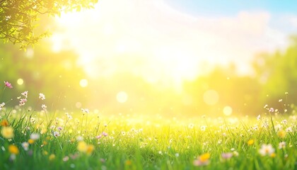 Obraz premium Sunny Spring Meadow Flowers.