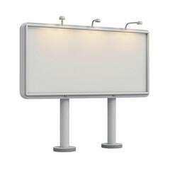 Obraz premium Blank Illuminated Billboard for Advertising Mockup isolated on Transparent Background 3D Render