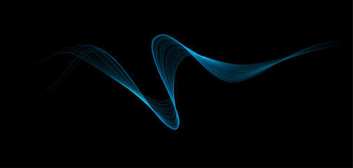Abstract vector smooth curved lines Design element Technological background. Abstract smooth curved wave lines. Gradient blue wave lines. Concept of technology, digital, communication, science, music