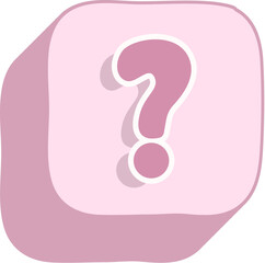 Question Mark (?) Pink 3D Alphabet Icon for Kids Learning and Cute Educational Design