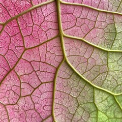 Hydrangea leaf veins close up