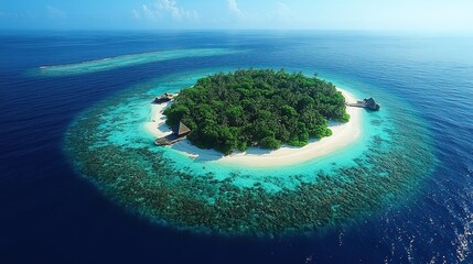 Landscape Drone View of Maldives