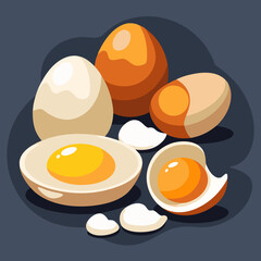 Cute Cartoon Eggs Celebrating World Egg Day Vector Isolated PNG