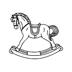 classic rocking horse vector illustration