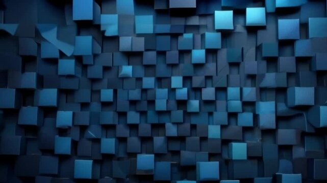 Abstract Blue Cubic Pattern