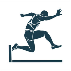 Athlete Kneel Jump Vector Illustration Kneel Jump Athlete propelling forward from kneeling position