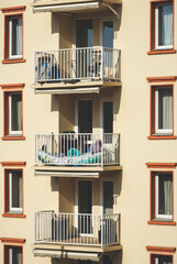 Stuttgart Bad Cannstatt Close-Up of Mid-Income Residential Complex Balconies