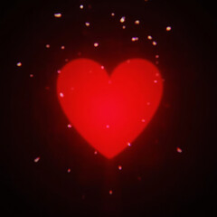 Red Heart Emitting Soft Warm Light Like a Lantern Glowing from Within