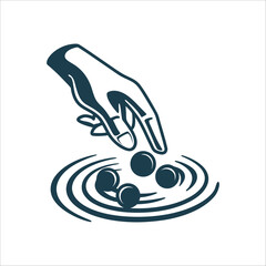 Marbles Game Icon, Hand Flicking Marble Langkawi Marbles Sri Lanka Finger flicking a marble into a circle