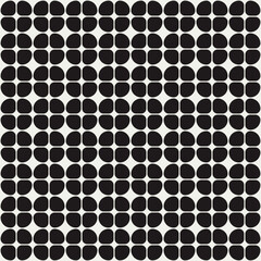 Mid century modern floral geometric pattern in black and white. Graphical illustration for a unique textiles and home décor.
