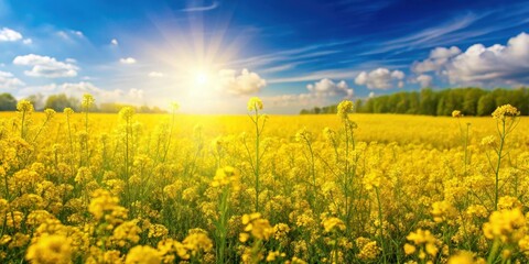 Sunny Yellow Floral Field