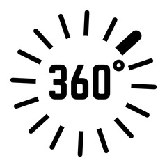 Obraz premium Rotating lines around 360 degrees number symbolizing immersive and interactive digital environment, providing complete and comprehensive view