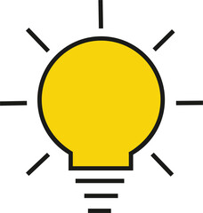 Light Bulb yellow color, Lamp Outline Icon, Editable Stroke
