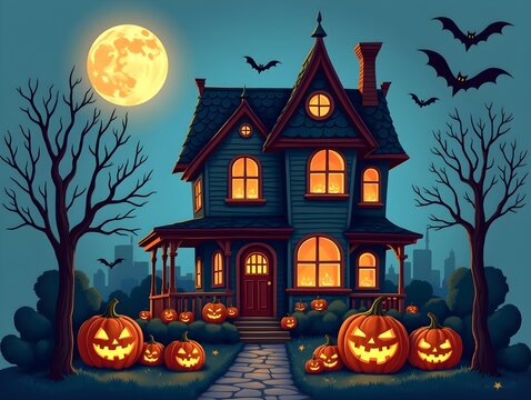 Halloween house clipart