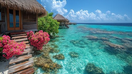 Landscape Drone View of Maldives