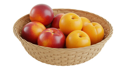 Isolated Basket of Nectarines and Plums