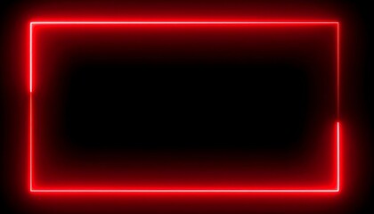 Red Neon Frame with Dark Background.