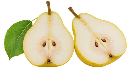 Isolated Sliced Pear