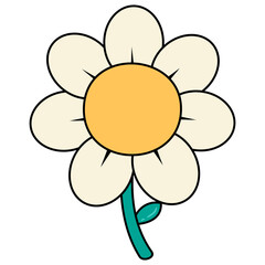 Groovy Flower Retro Sticker