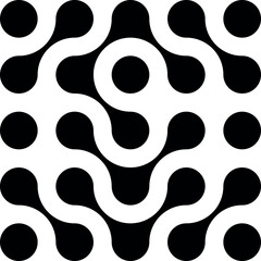 
Black pattern of metabol dots on transparent background. Abstract geometric figures of connected molecules. Modern vector design.
