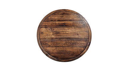 Old wooden round table round table isolated on white background