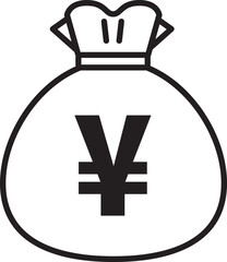 Obraz premium シンプルなドル袋のアイコン