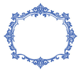 Royal Blue Vintage Frame for Cards, Scrapbook Borders, or Decorative Digital Design