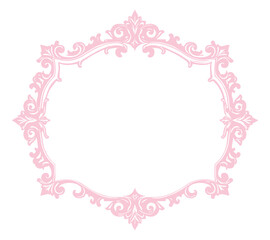 Soft Pink Curved Frame Border for Feminine Cards, Baby Shower Invites, or Journals