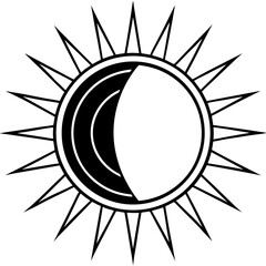 Solar Glow Outline Vector