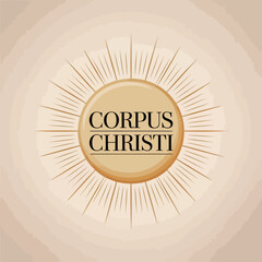 Corpus Christi Blessed Sacrament Radiant Host Religious Celebration Illustration