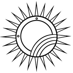 Solar Glow Outline Vector