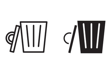 vector trash can icon set. vector trash can symbol. trash tank. trash basket. delete.