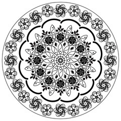 vector pattern mandala design five