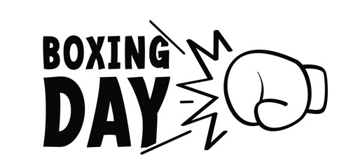 Boxing day sale. Boxing Day. Day after Christmas Day. December 26th, when gifts are given. Box gloves. Boxing gloves icon. Cartoon line hands. A pair of boxing gloves. Surprise idea.