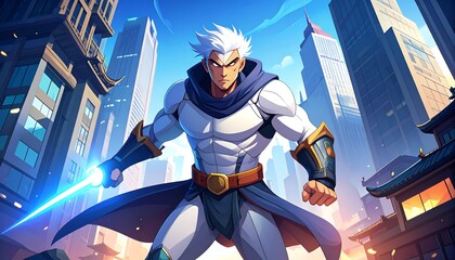Superhero Cityscape Power Pose.
