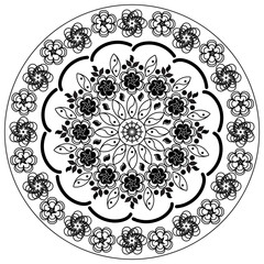 vector pattern mandala design five