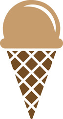 ice cream cone silhouette, dessert outline vector, cold sweet icon black