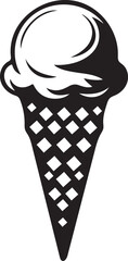 ice cream cone silhouette, dessert outline vector, cold sweet icon black