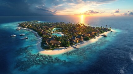 Landscape Drone View of Maldives