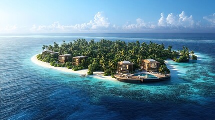 Landscape Drone View of Maldives
