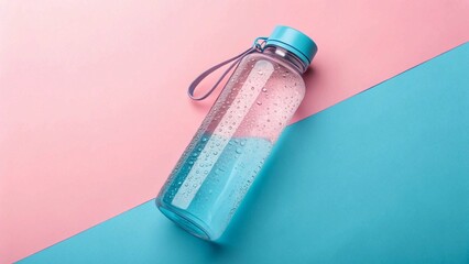 Reusable Water Bottle on Pastel Backdrop – Stylish and Sustainable Everyday Drinkwater
