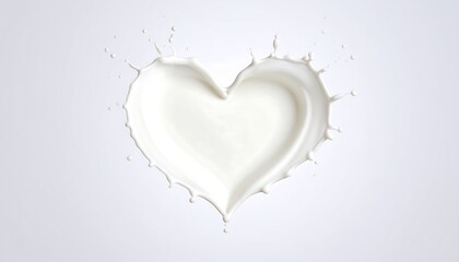 Milk Splash Heart Shape.