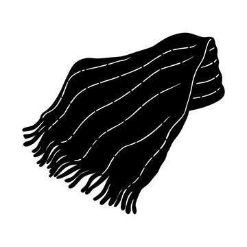 black scarf with fringe clip art preview