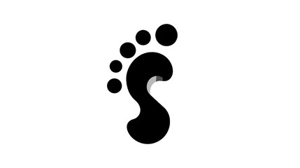 Black footprint logo design with a minimalist style  
