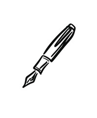 Hand-drawn fountain pen illustration with detailed nib design  